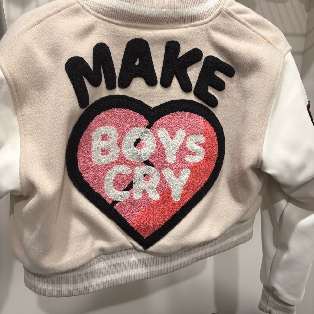 Cream Varsity Jacket - Picture 3 of 4